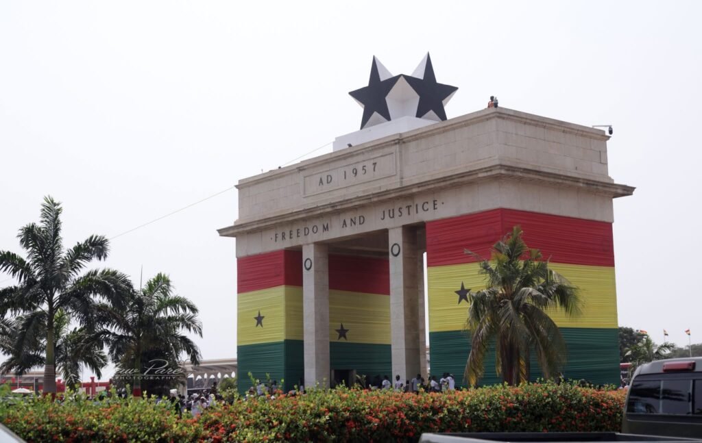 The independence arch is one of the most iconic tourist sites in Accra