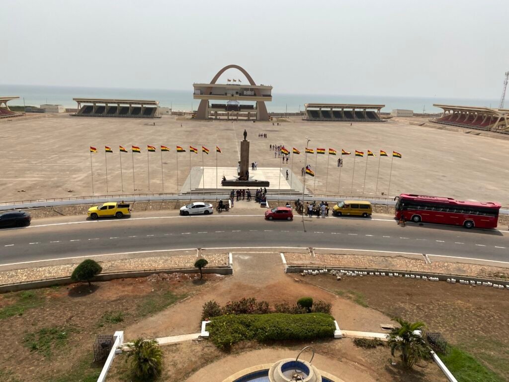 The iconic Independence Arch, one of the most popular places to see in Accra