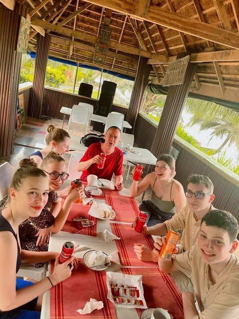 Group of international students during one of many educational trips to Africa for high school students