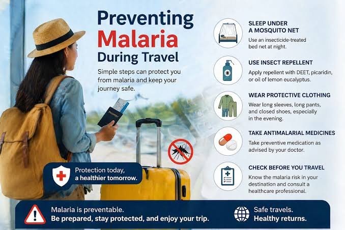 Traveler checking Ghana malaria prophylaxis supplies before a trip