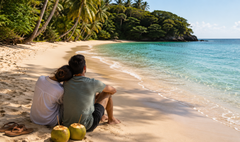 tourists relaxing on a white beach to illustrate the Jamaica tourism demand increase