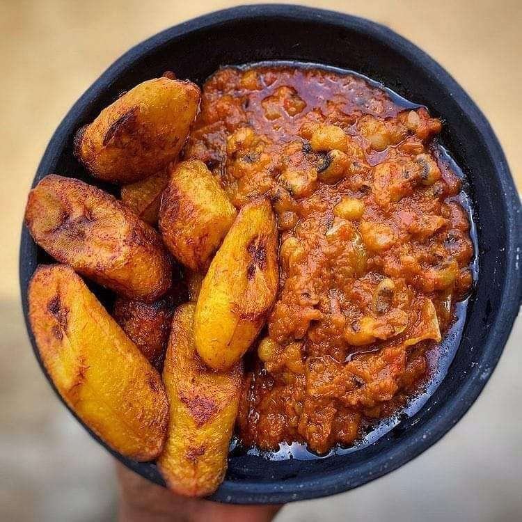 Ghana Food Tour - Beans and Fried Plantain